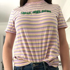 striped local girl gang tee